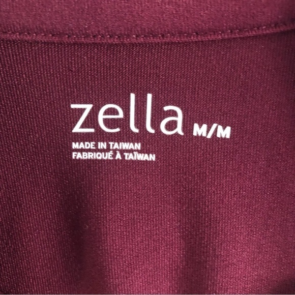 Zella Athletic Running Jacket Mock Neck Double Zip Maroon Medium - Picture 2 of 8